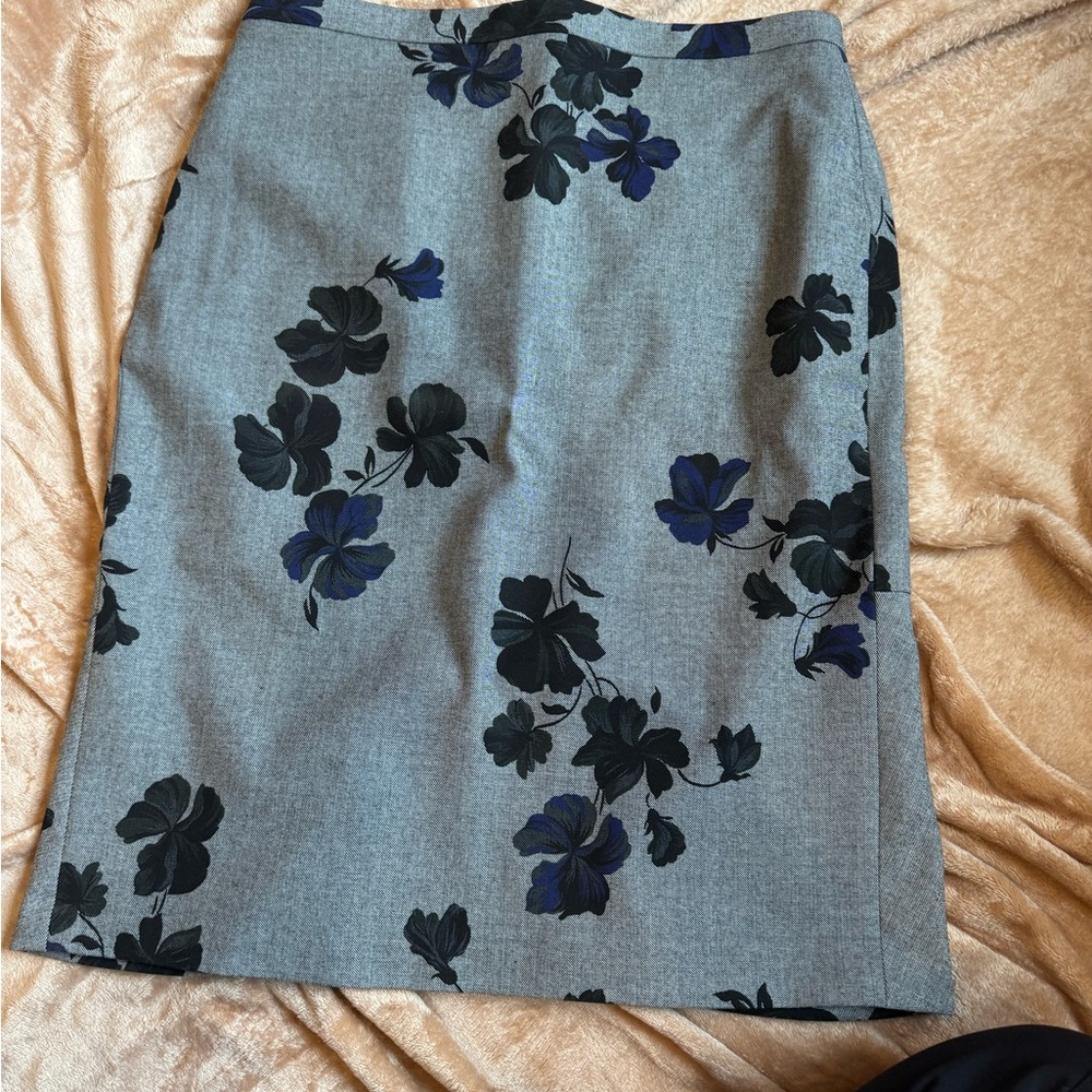 Ann Taylor Gray Blue Pencil Skirt for Work